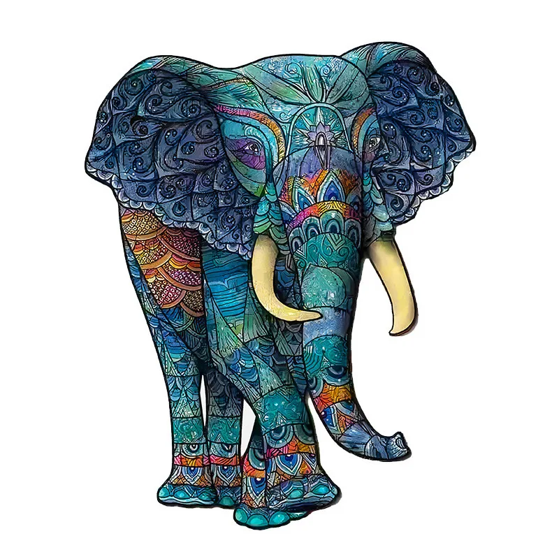 

2021 Latest Version Elephant Special-shaped Wooden Puzzle Owl Animal Puzzle Children Wooden Puzzle Challenge Dropshipping