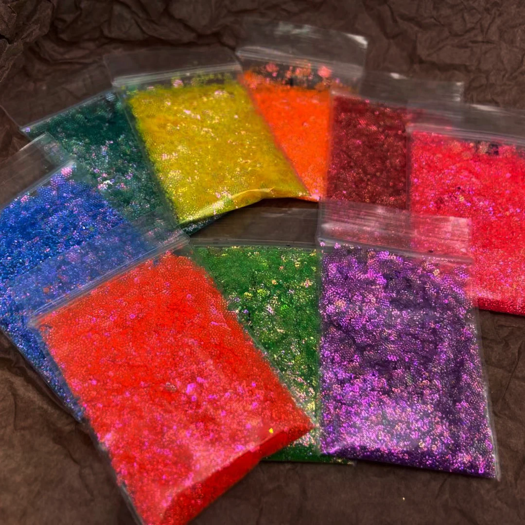 Голографические лазерные неоновые розовые фотообои шестигранной формы