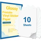 10 листов Виниловая наклейка для печати Бумага 216x279 мм Глянцевая Самоклеящаяся принтер Бумага для струйного принтера DIY настенные наклейки подарок ремесла