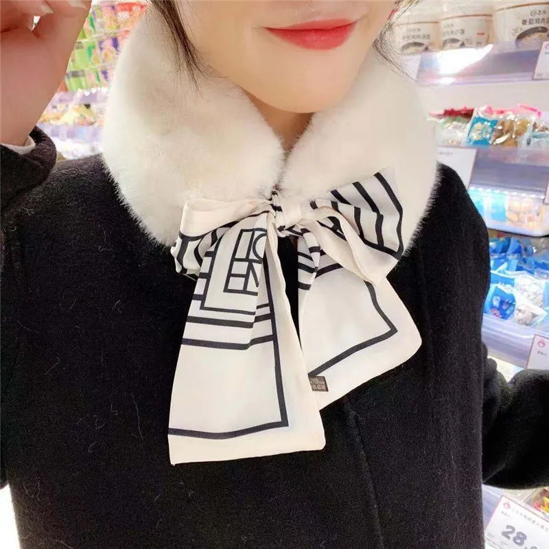 Новинка 2021 женский шарф из искусственного меха в Корейском стиле шикарный