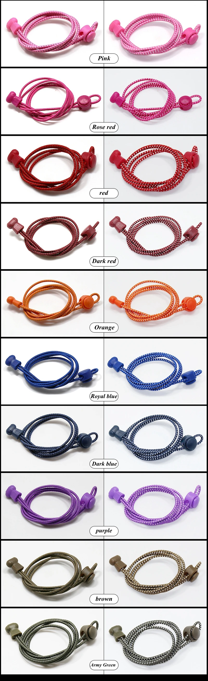 Elastic Shoelaces Reflective Round Shoe laces No Tie Kids Adult Safety Stretching Lock Shoe lace Sneakers Quick Lazy laces