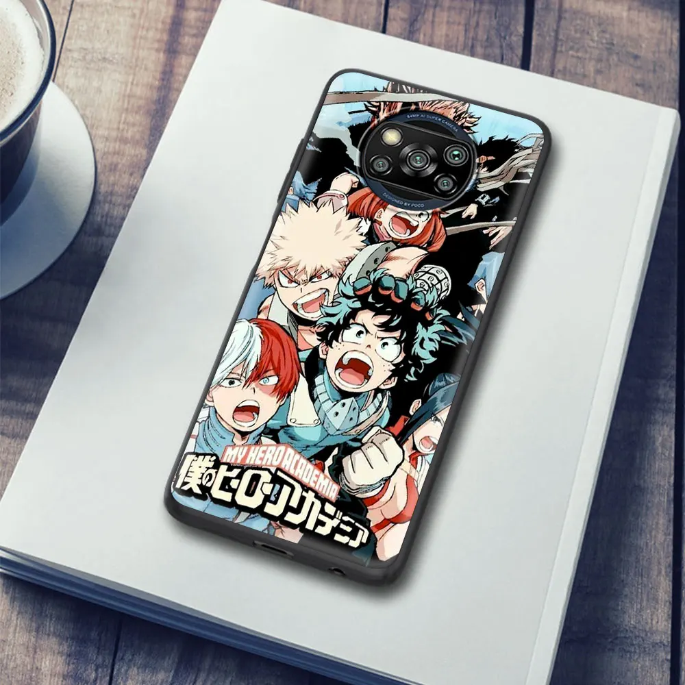 

Luxury Silicone Case Coque For Xiaomi Mi Poco X3 NFC M3 11 9T 10T Pro Note 10 Lite CC9 9 Boku No Hero Academia Cover Fundas Capa