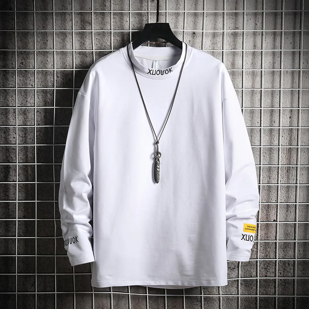 Мужская Повседневная футболка с принтом Chamsgend топ круглым вырезом и длинными