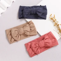 1pcs toddler baby cotton knot headbands solid color%c2%a0baby girl headband%c2%a0bows newborn baby elastic hairbands cute hair accessories