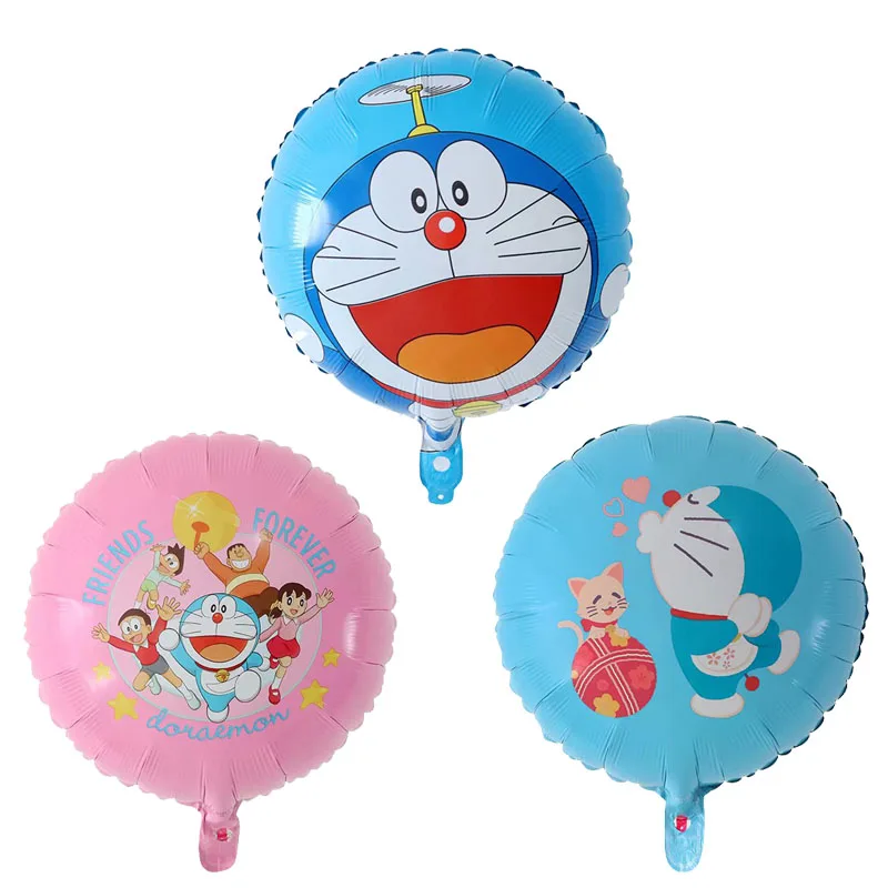 

10pcs/lot 18inch cartoon Doraemon foil balloons Jingle cat Globos Helium Balloon Happy Birthday Party Decor Supplies Kids Toy