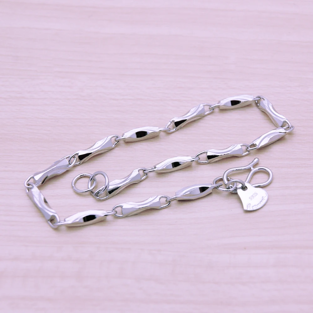 Группа браслеты для мужчин простота браслет из натуральной кожи Твердые 925