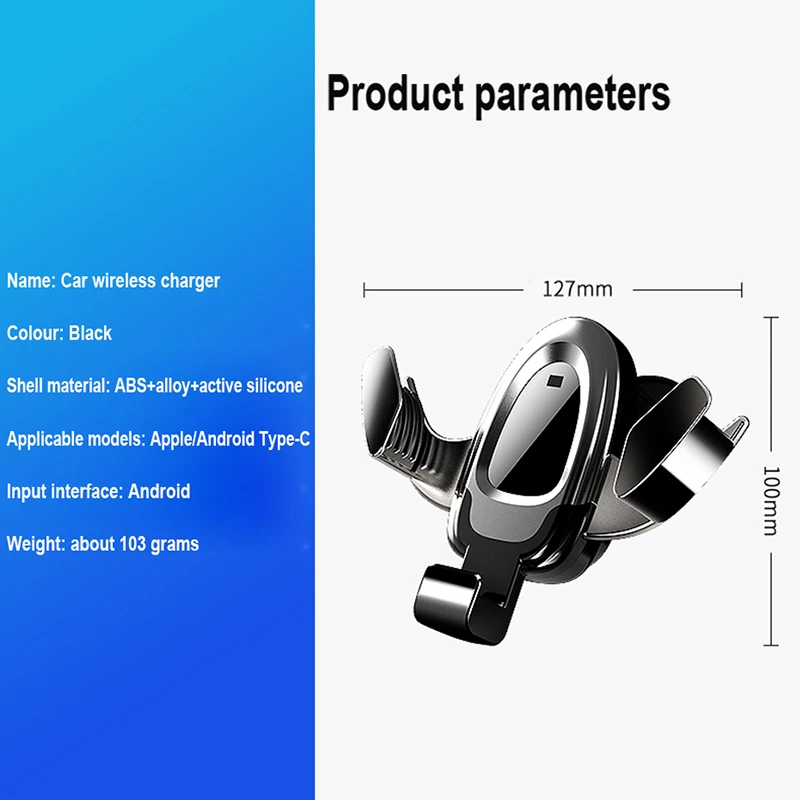

15W Auto Charging Wireless Fast Charging Car Charger for iPhone XS 11 12 Pro Samsung S20 Xiaomi Infrared Sensor charger station