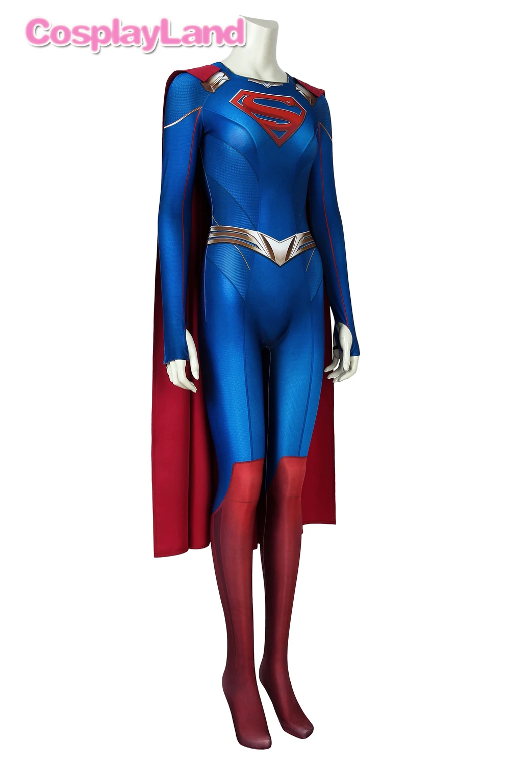 3D Супергерл сезон 5 костюм Kara Zor-El Danvers Косплей Суперженщина комбинезон костюмы на Хэллоуин для Womloak Синий боди
