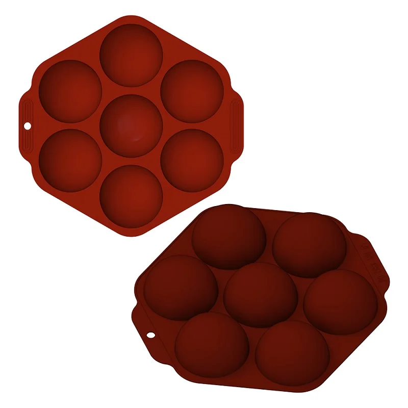 

7 Grids Hexagon Chocolate Silicone Mold Half Ball Sphere Non-Stick Diy Cooking Mould Fondants Cake Baking Tool