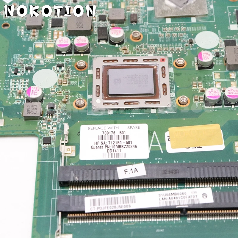 Материнская плата NOKOTION 709176 501 001 для ноутбука HP Pavilion Sleekbook 15 DA0U56MB6E0 ЦП A70M MARS 1G