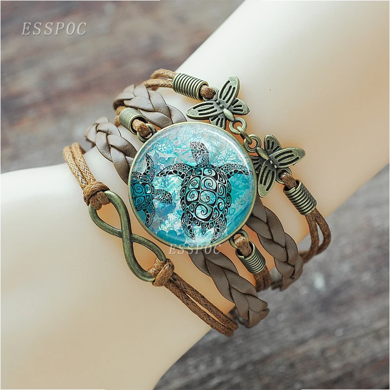 Многослойный Плетеный браслет на ногу в стиле панк для мужчин и женщин|Гибкие