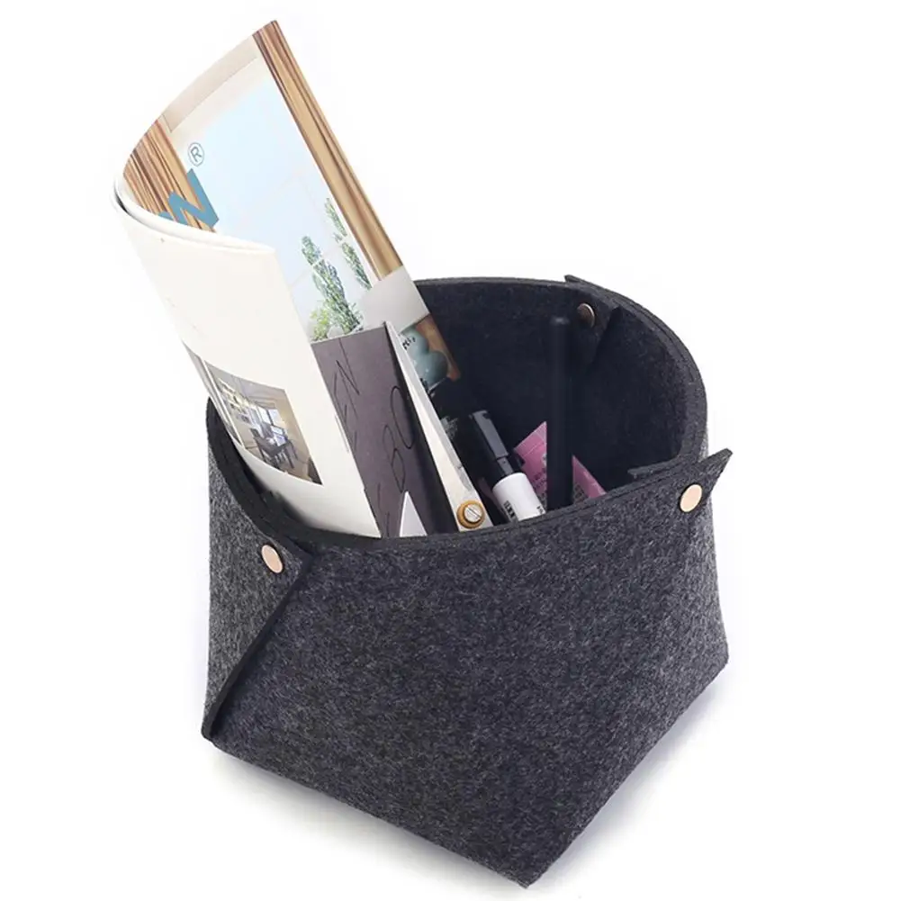 Felt Storage Box Cosmetics Jewelry Organizer Simple Table Case Ornament For Bedroom |