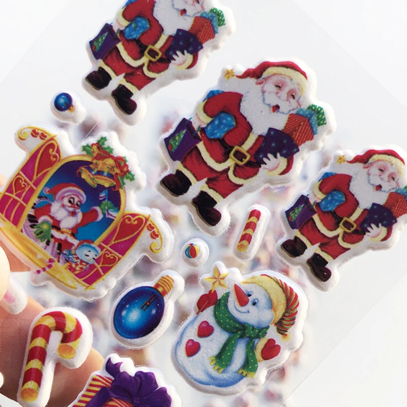 6 листов рождественских декоративных 3D наклеек Санта Клаус наклейка сделай сам