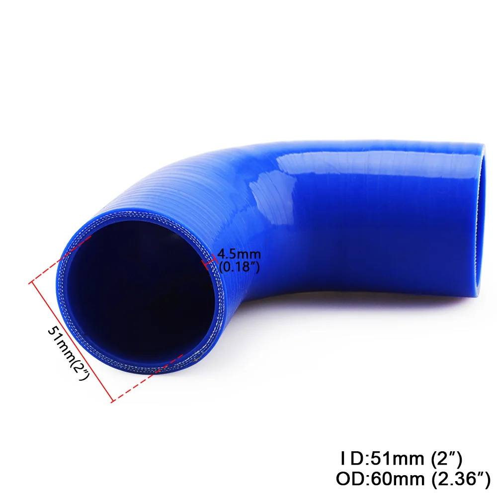Силиконовый шланг CNSPEED синий 2 дюйма 51 мм 90 градусов налокотник турбо