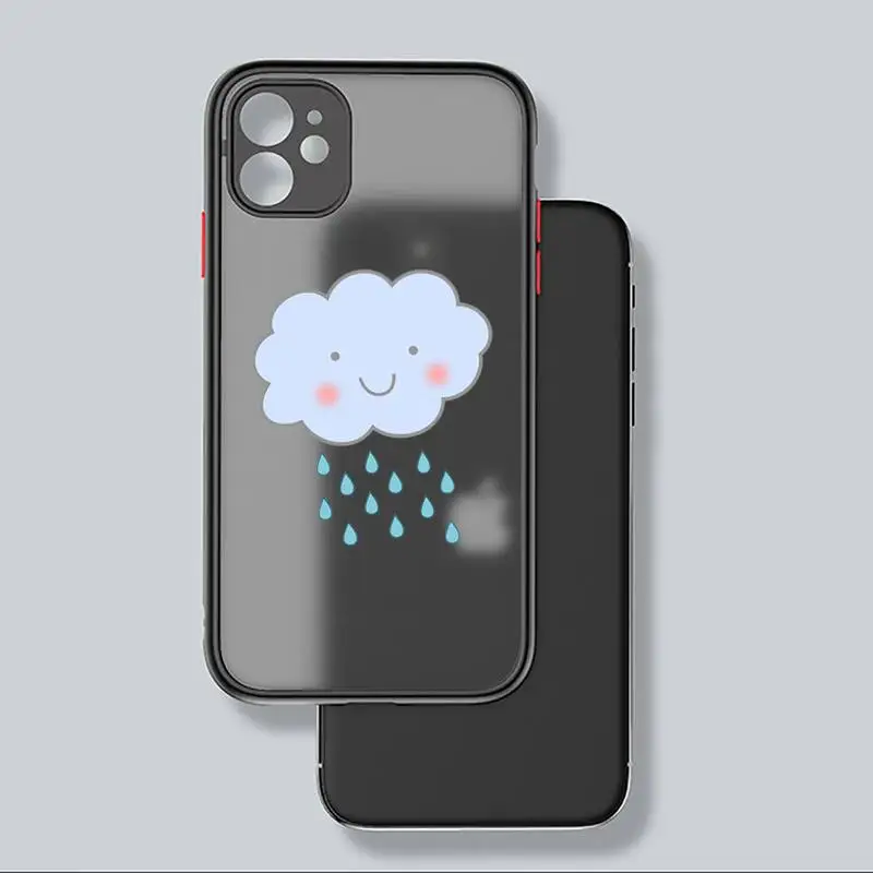 

Lovlely cartoon cloud pattern Phone Case matte transparent For iphone 7 8 11 12 plus mini x xs xr pro max cover