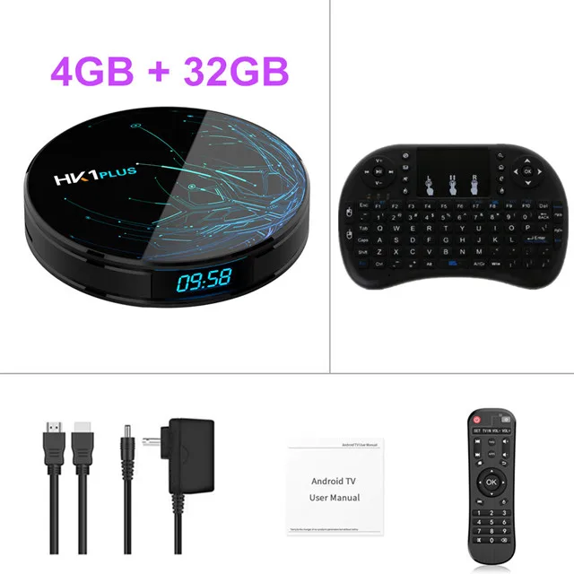 4G 32G i8 4 Гб 64 Гб HK1 Plus Android 9,0 ТВ BOX Amlogic S905X2 4 ядра, Wi-Fi, BT4.0 H.265 4K Youtube Google Play Смарт ТВ коробка PK X96 MAX X2 - Цвет: 4G 32G i8