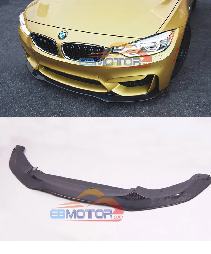 PS Стиль Настоящее углеродное волокно передний спойлер для BMW F80 M3 F82 M4 2014UP