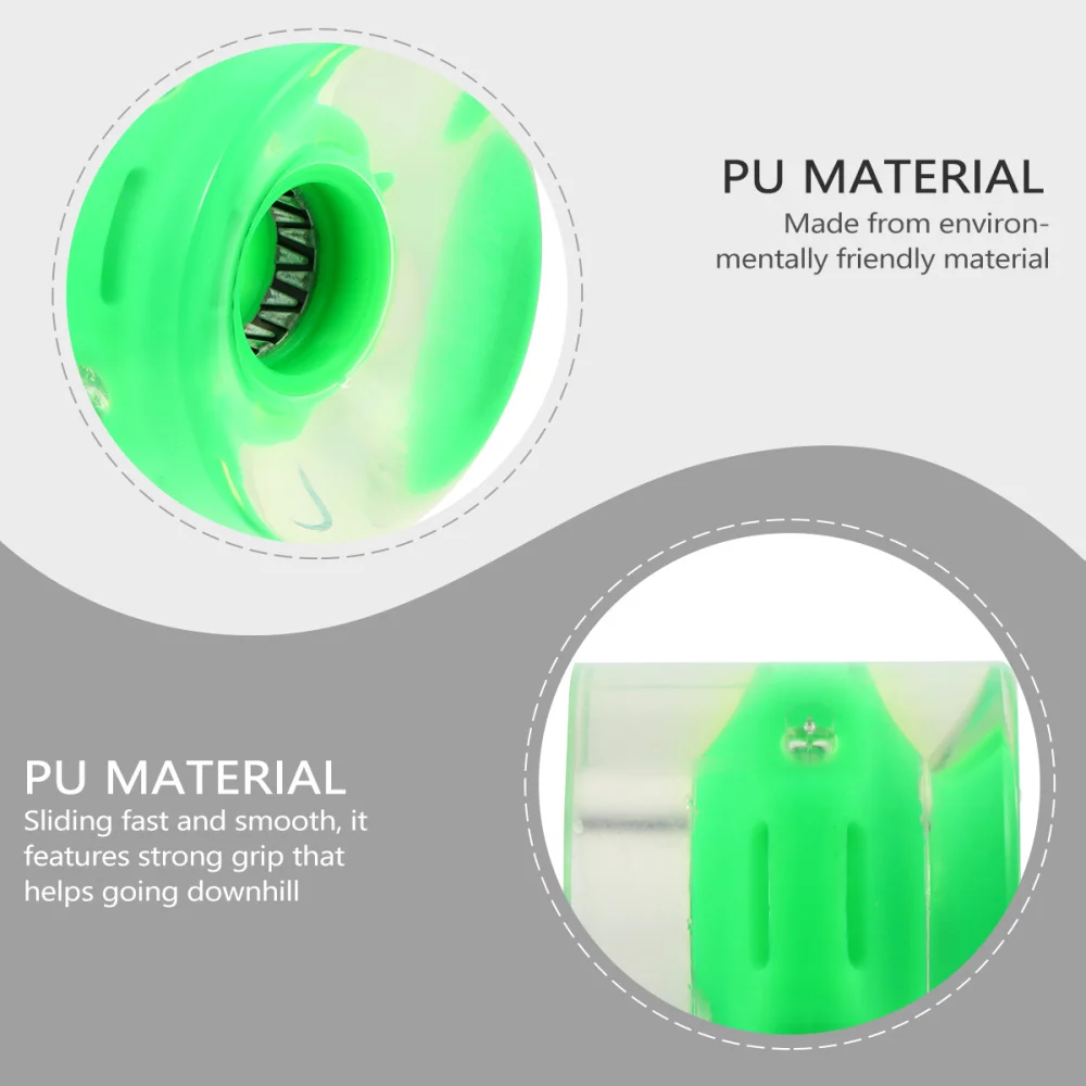 

4 Pcs Led Skateboard Replacement Wheel Wear-Resistant Pu Wheels (Green)