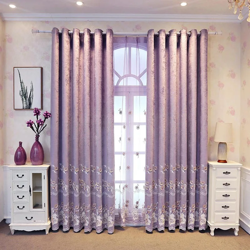 

Новые занавески для брачной комнаты, шторы для виллы, спальни, однотонные Простые и стильные тканевые занавески с тиснением и вышивкой