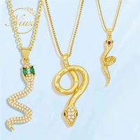 vintage delicate women teens cool punk necklaces fashion gold color couple snake pendants necklaces female male goth accessories
