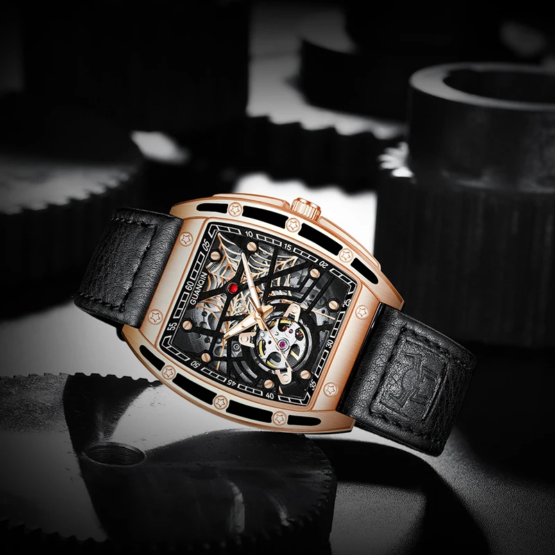

mechanical watch men luxury brand famous GUANQIN skeleton sapphire waterproof japanese movement luminous fashion skeleton style