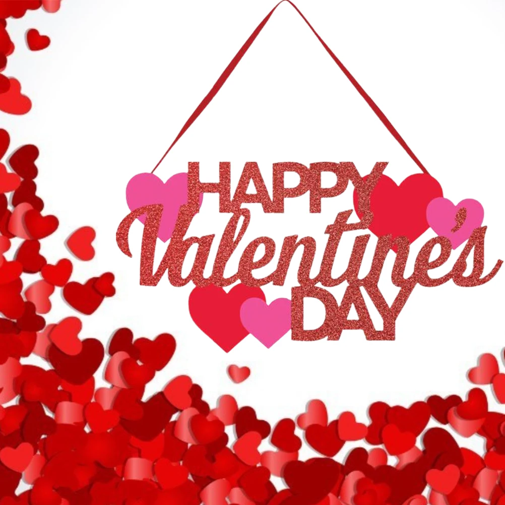 

Подвесная табличка на дверь, с Днем Святого Валентина, настенная, дверной кулон, украшения для домашней вечеринки, для стен, окон, дверей, пра...