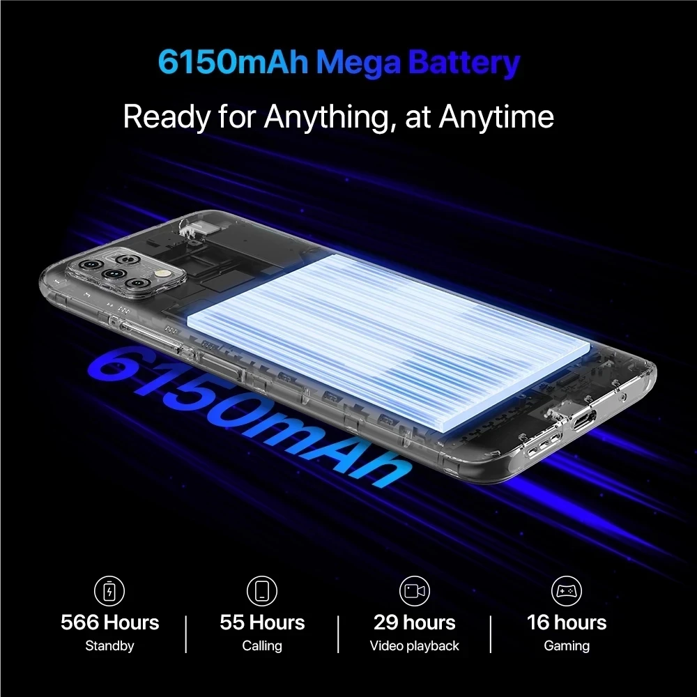 [Доставка 24 ч] смартфон UMIDIGI с мощностью 6 53 дюйма HD + дисплей телефон экраном 6150 мАч