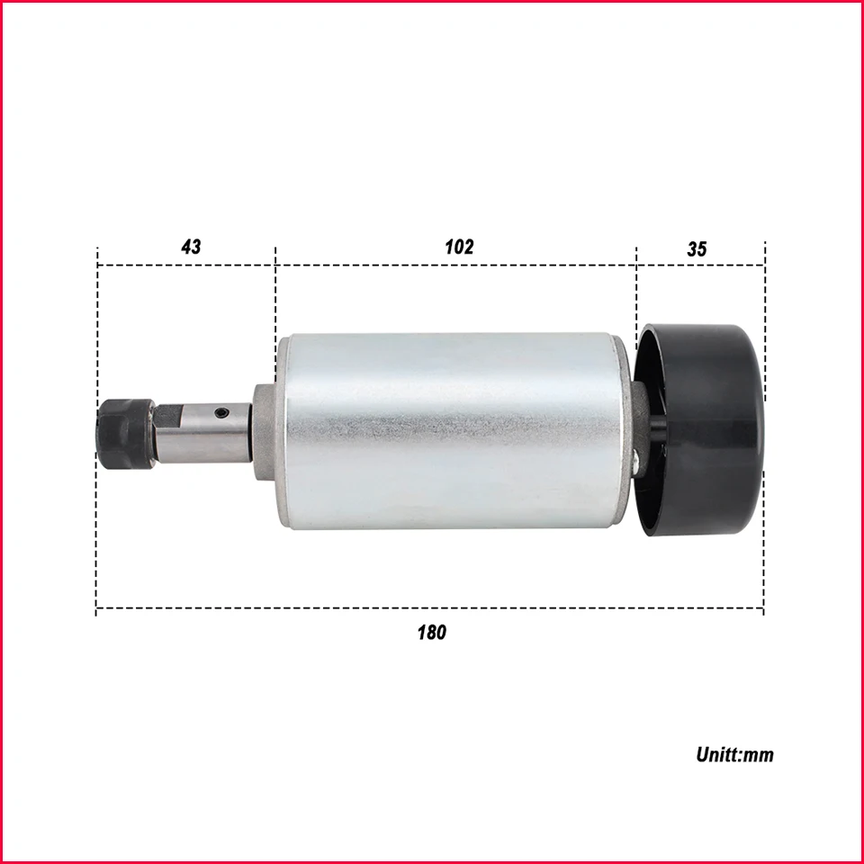Фрезерный двигатель шпинделя с ЧПУ 300 Вт воздушным охлаждением 12000 об/мин