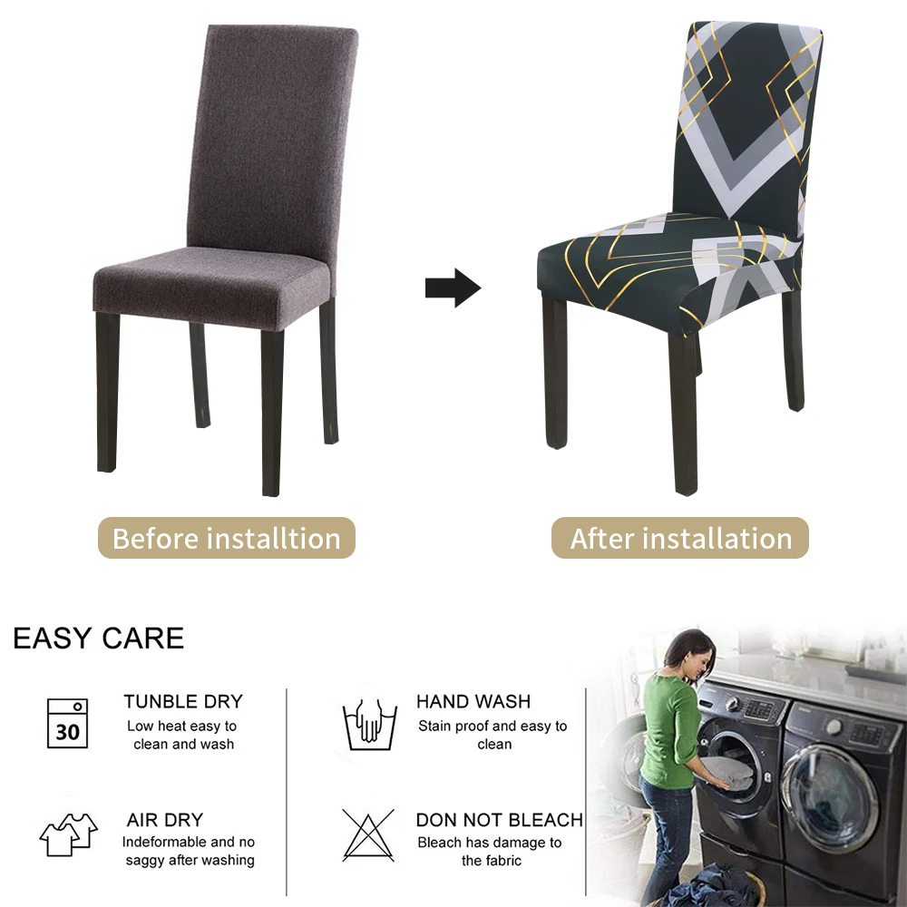 Чехол на стул для столовой в современном стиле моющийся эластичный чехол сиденье