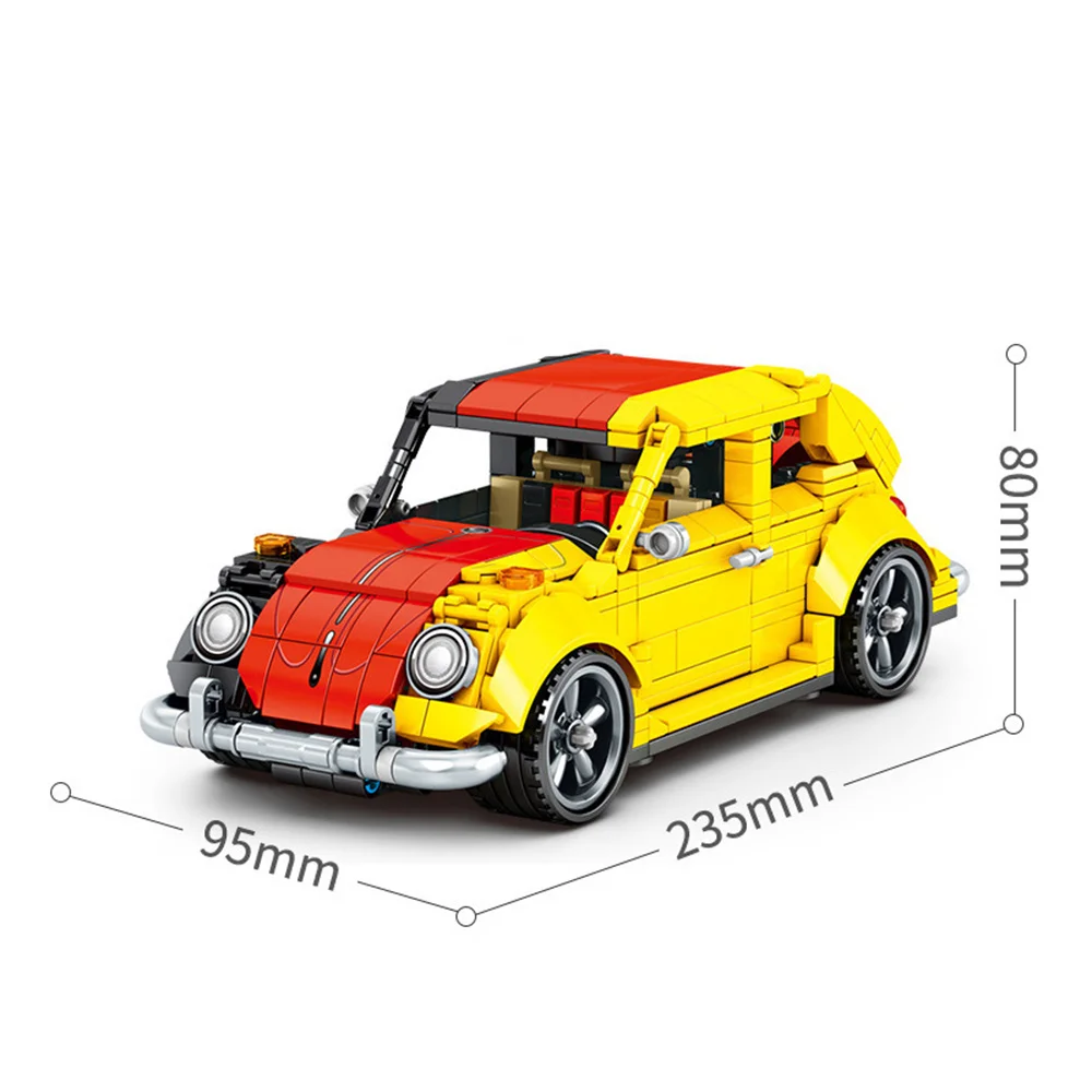 

8302 675PCS Speed Pull Back Mini Racing Car Building Blocks High-Tech Retro Vehicle Model DIY Assembled Bricks Toys For Kids
