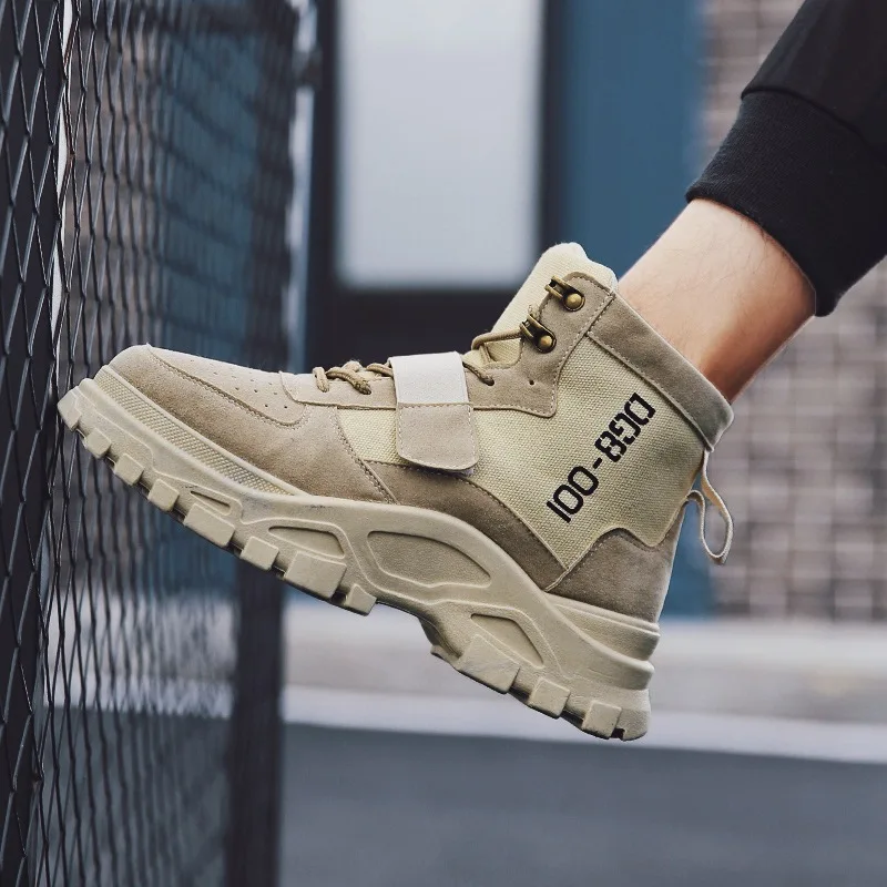 

2019 High Quality Fashion Winter Men's Boots Warm Working Boots Lace Up Men's Desert Boots Round Toe High Top Shoes L761