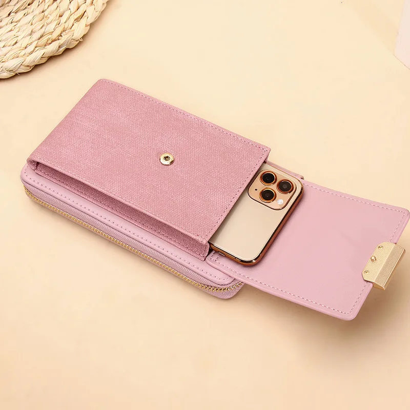 Brand Designer Mobile Phone Pocket Small Lady Shoulder Bag Pu Leather Female Messenger Bag Lady Mini Square Bag