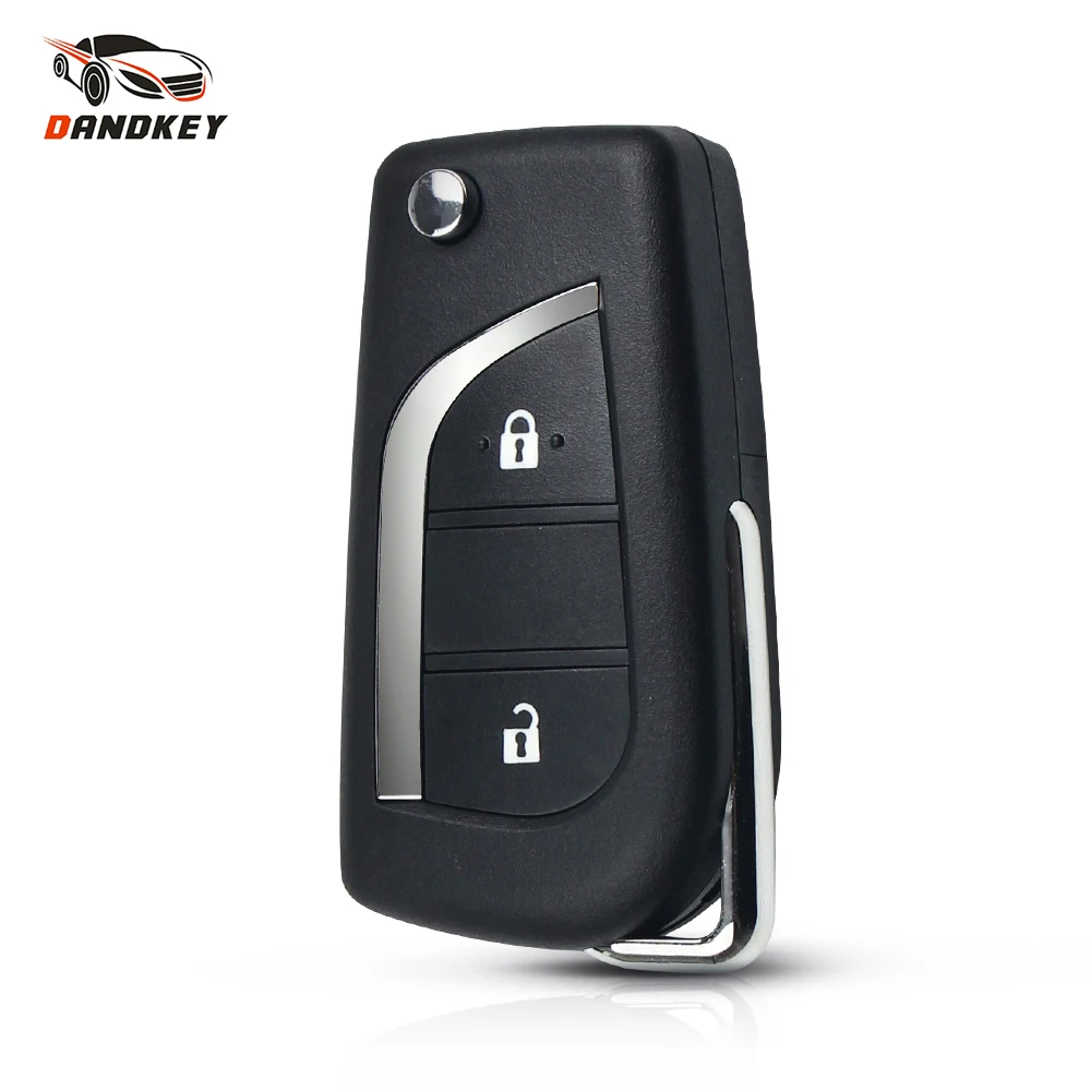 Dandkey 2 кнопки Складной автомобильный ключ чехол брелока Дистанционного