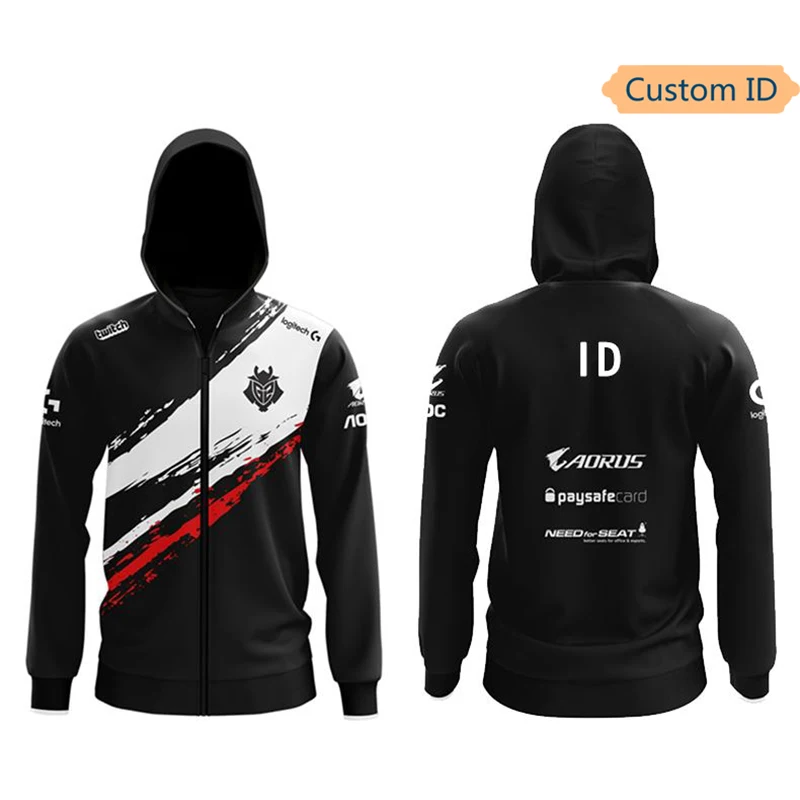 

G2 Esports Hoodies Game LOL CSGO Team Pro Player Men Women Fashion Sweatshirts Zipper Hoodie Custom Outerwear Unisex Jacket Coat
