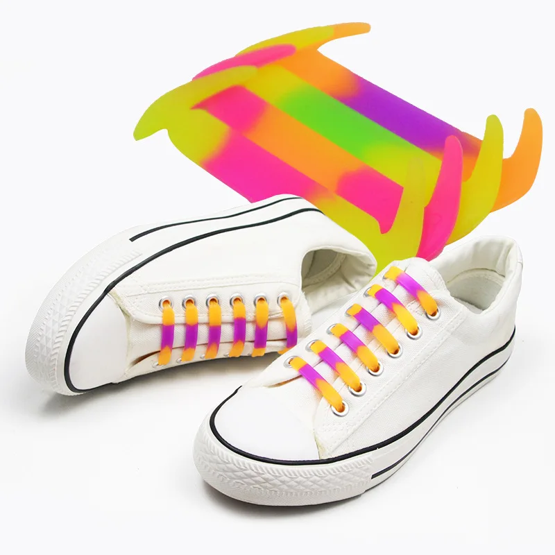 

12 pcs lazy shoelaces elastic no tie shoelaces silicone shoelaces shoelaces for sneakers