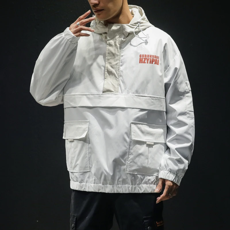 Мужская куртка Huncher осенняя ветровка с капюшоном в стиле хип-хоп Японская уличная