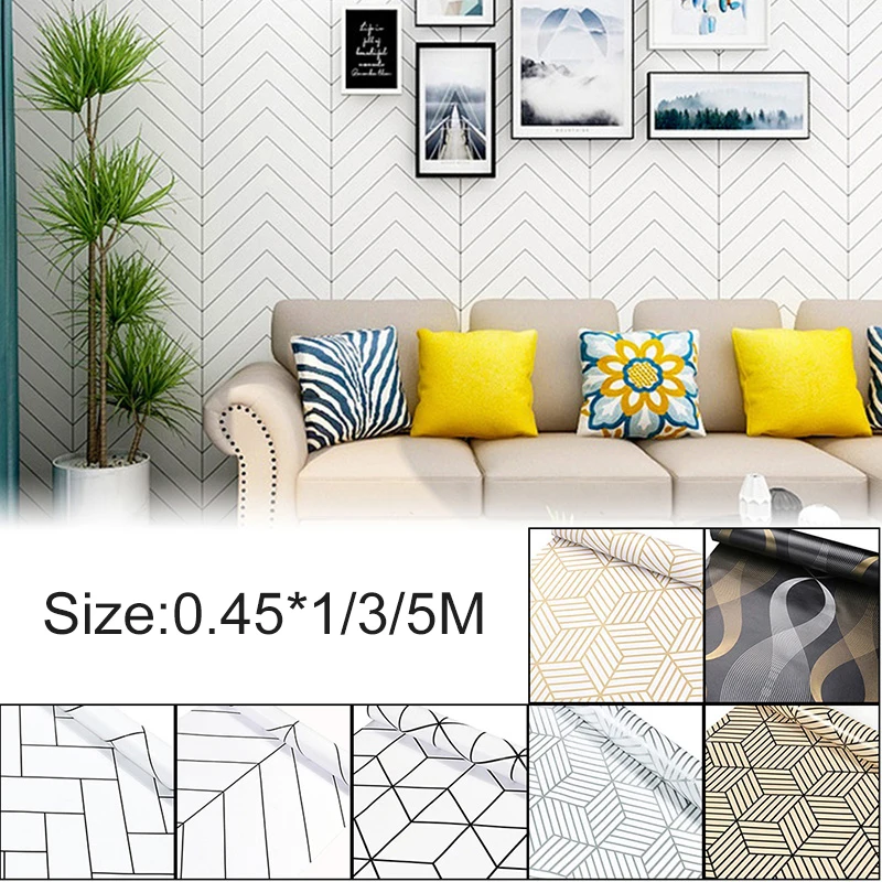 

1/3/5M Geometric Hexagon Silver Peel and Stick Wallpaper Removable Self Adhesive Film Wall Decor Home Decor