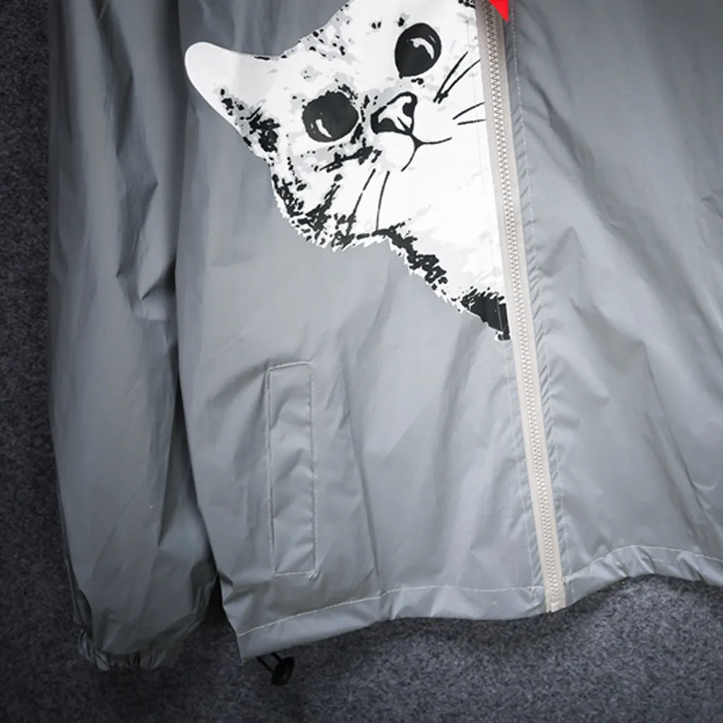 Светоотражающая куртка для мужчин и женщин ветровка в стиле Харадзюку С