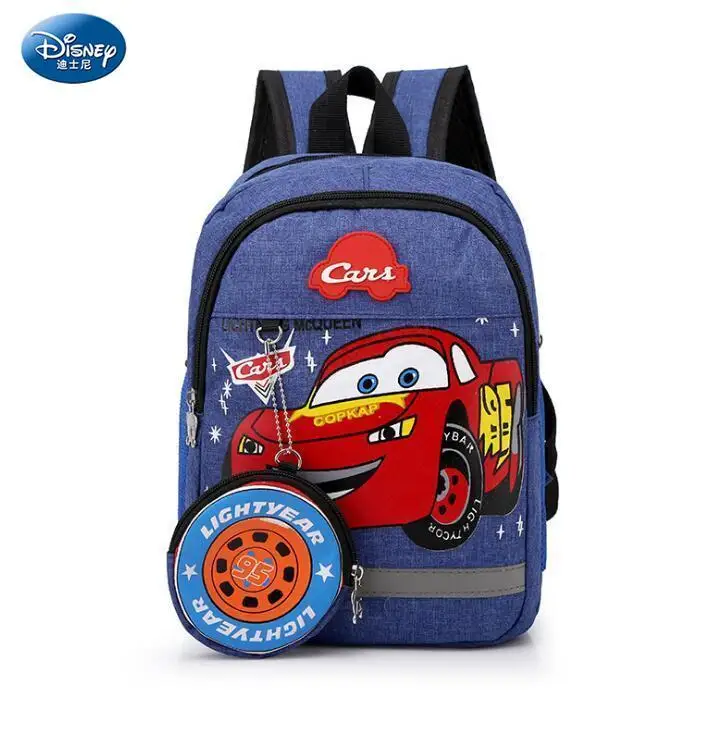 

Disney 2020 новый детский сад прекрасный рюкзак + кошелек для монет, мальчиковая сумка «Человек-паук», «95 car» для маленьких мальчиков, школьные су...