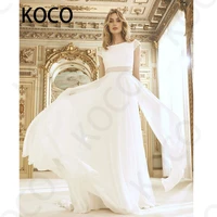macdougal wedding dresses 2021 simple o neck chiffon beach party bride gown boho pattern vestido de novia civil women skirt