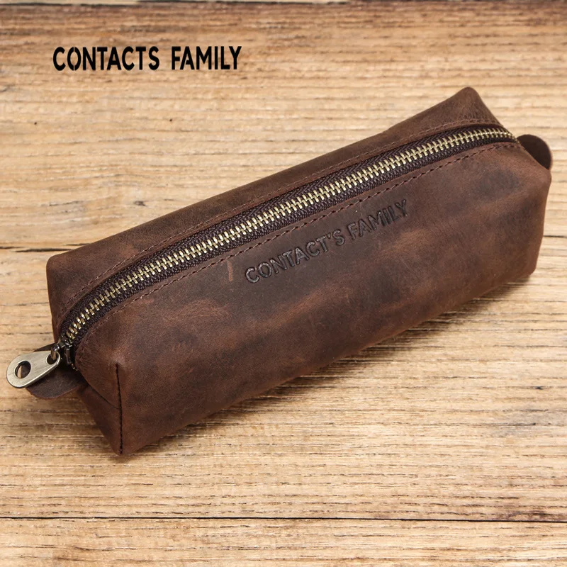 Кожаный чехол-карандаш Crazy Horse винтажная Сумка-карандаш ручной работы для школы