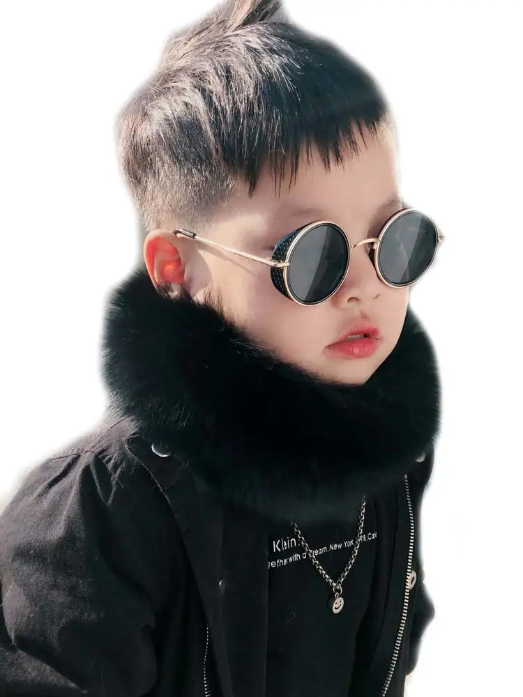 2018 New Winter Warm Men And Women Baby Children Fox Fur Grass Collar Leather Scarf | Аксессуары для одежды