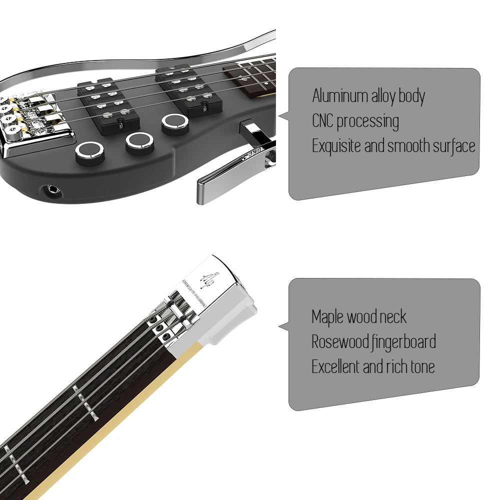 ALP RG 101AX Профессиональный складной Безголовый Путешествия Электрический бас