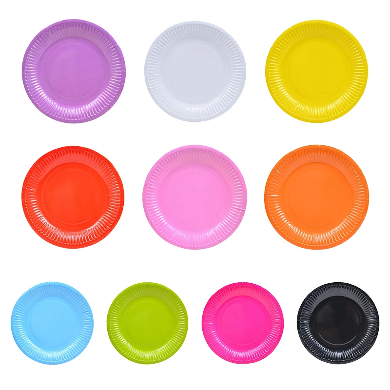 Популярные 10 шт одноразовые тарелки цветной картон детский ручной DIY день