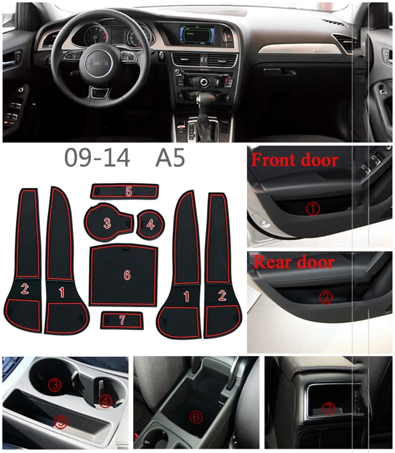 Противогрязный коврик для Audi A5 2009 2014 S Line подставка под ворота гелевый салона
