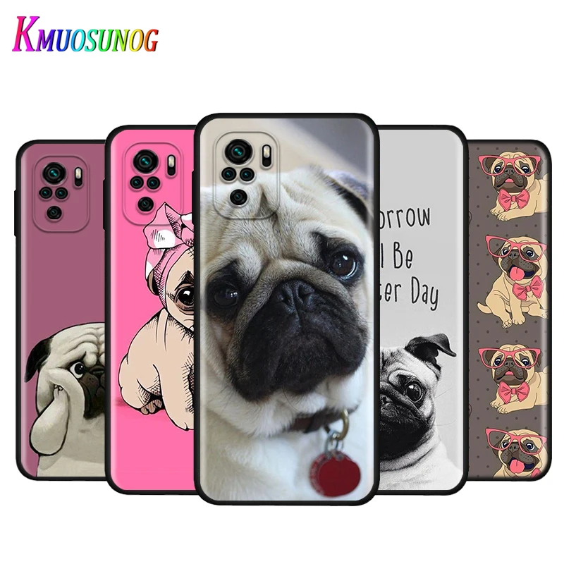 

Silicone Cover Puppy Pug Dog For Xiaomi Redmi Note 10 10S 9T 9S 9 8T 8 7 7S 6 5A 5 4 4X 5G Pro Max Phone Case