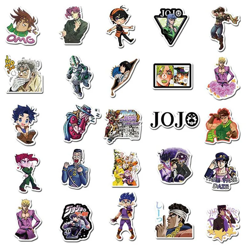 

50 Pcs Dio Jotaro Kujo Joseph Bucciarati JOJO Animation Around Wonderful Adventure Stickers Vehicle Stickers for Decal