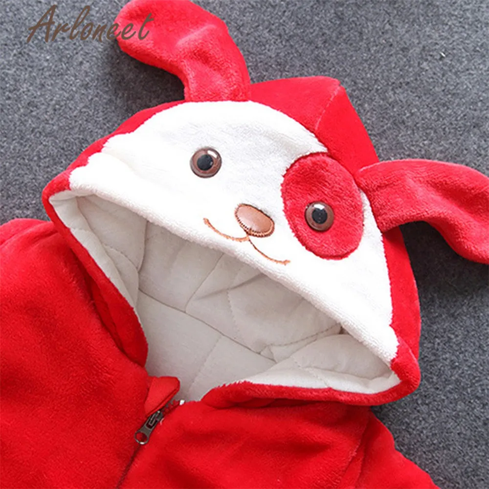 ARLONEET Cartoon Coat Baby Girls Winter Romper Dog Print Cotton Jumpsuit Hooded Outerwear Boy Down Jacket For Girl |