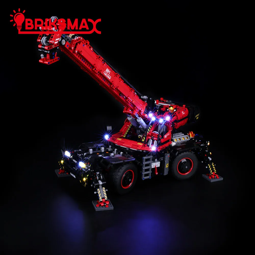 BriksMax Led Light Up Kit для серии Technic вездеходный кран строительные блоки совместимы с 42082(не включает модель