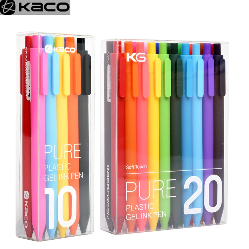 Набор гелевых ручек Xiaomi Kaco 20/10 шт./лот цветные чернила 0 5 мм офисные ученические